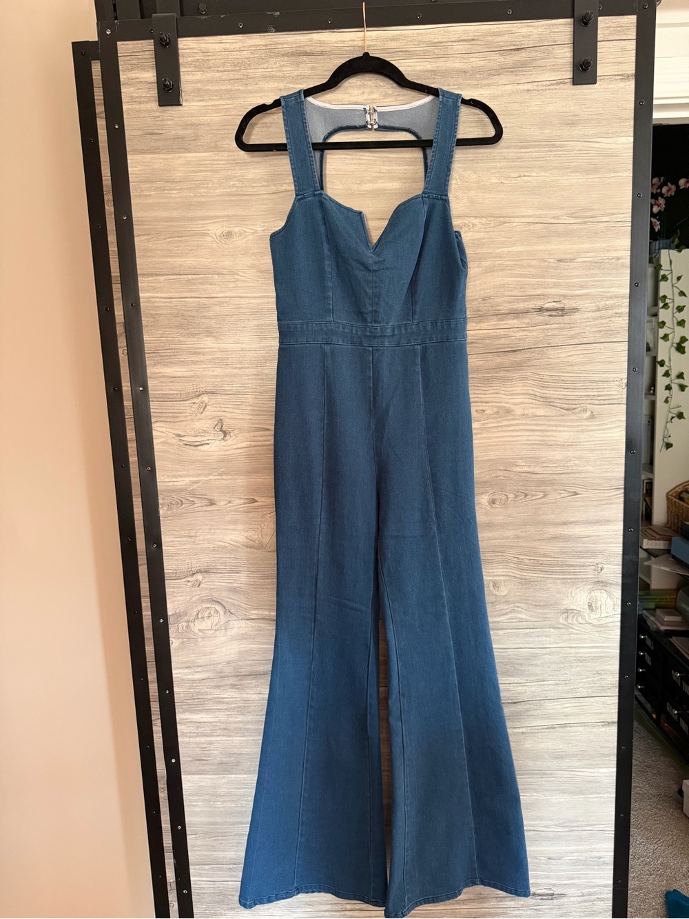 Altar’d State Women's Blue Denim Wide-Leg Jumpsuit